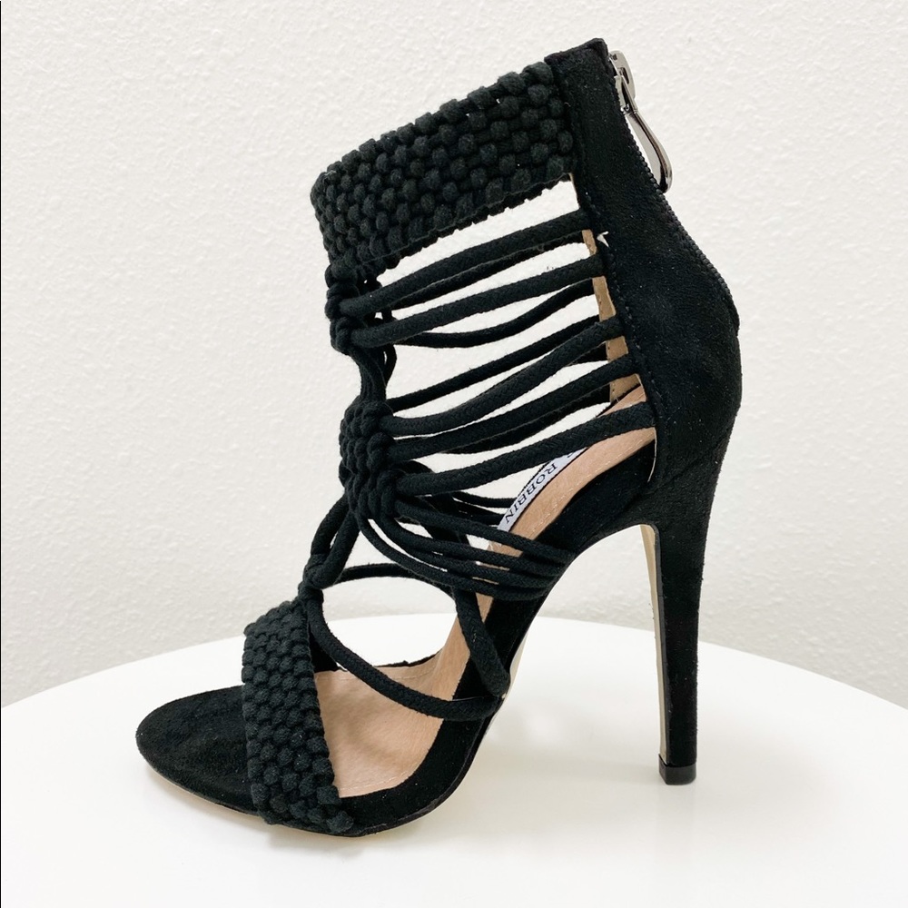 Woven Black Heels - Picture 4 of 5